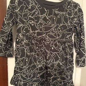 Old Navy Black and White Ghost Pattern Dress